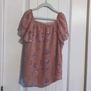Dusty pink floral blouse